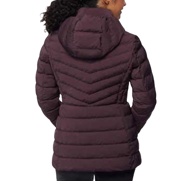 32 Degrees Hooded Stretch Puffer Jacket Zip Pockets Packable Berry Medium New - Picture 3 of 12